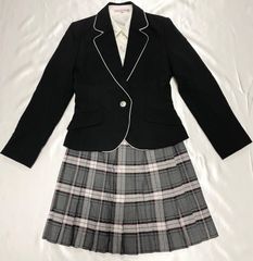 キャサリンコテージ　セレモニー　セットアップ　女の子　150  ジャケット　スカート　シャツ　3点　チェック　黒　ピンク　グレー　かわいい
