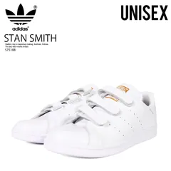 [レディース サイズ] adidas アディダス レースレス モデル スタンスミス STAN SMITH CF スニーカー シューズ 靴  ベルクロ ベルト カジュアル ベーシック FTWWHT/FTWWHT/GOLDMT ホワイト/ゴールド 白 S75188