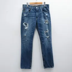 W35/古着 リーバイス Levis 511 ジーンズ メンズ ヒゲ コットン 紺 ネイビー デニム ダメージ加工 spe 25mar05 中古 ボトムス ジーパン Gパ