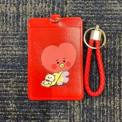 ★新品★ BT21 TATA パスケース &キーホルダーセット 防弾少年団 BTS　推し　グッズ　テテ　バッグ　チャーム　赤　レッド