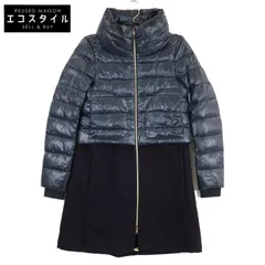 HERNO ヘルノ PI0075D-120717-9200 ネイビー ダウン 素材切り替えコート 38