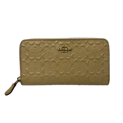 コーチ COACH シグネチャー ラウンドジップ ウォレット ベージュ