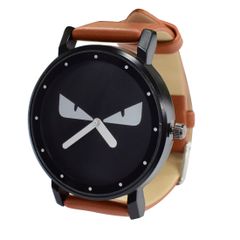 腕時計 ユニセックス モンスターデザイン CM14 革 ブラック×ブラウン