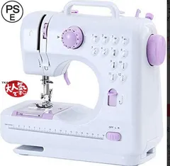 新品未使用電動ミシン コンパクト 小型ミシン 家庭用ミシン 初心者 12種類の縫い目 フットコントローラー LED手元ランプ付き ACアダプタと単三電池