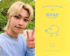 【中古】コレクションカード(男性) Stray Kids/Felix(フィリックス)/裏面黄・印刷イラスト入り/オフィシャルファンクラブ「STAY」2期入会特典ウェルカムキット付属フォトカード