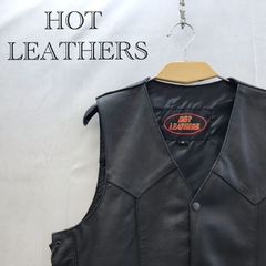 HOT LEATHERS ホットレザーズ ベスト M ブラック サイドレースアップ レザー 革 ブラック メンズ