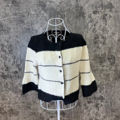 ☆F shop☆エフショップ♪カーディガン♪ブラック♪ボーダー♪可愛い(L)