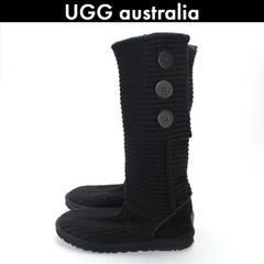 UGG australia アグ ニットブーツ クラシックガーディブーツ Classic Cardy ロングブーツ ブラック 26cm ブラック コンディション C