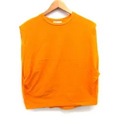 アダムエロペ Adam et Rope' カットソー Tシャツ 無地 シンプル 切替リブ 半袖 丸首 コットン 綿 F マーガレット 黄 /HT28