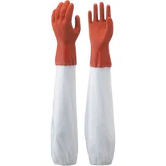 【新品・７営業日以内発送】【即納在庫品】ショーワ NO645-M 腕カバー付手袋 Ｎｏ６４５腕カバー付ニュービニローブ オレンジ／ホワイト Ｍサイズ NO645M 354-7981 ショーワグローブ オレンジ 腕カバー付手袋 ホワイト 【沖縄離島販売不可】