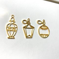 アンティークパーツ レジンフレーム チャーム 香水瓶 レジン ６個セット