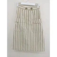 ◇ MOUSSY マウジー ストライプ 膝下丈 ナロー スカート サイズ1 アイボリー ベージュ レディース  【中古】 【1207010009071】