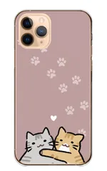 iPhoneX iPhoneXS ケース カバー アイフォンX アイフォンXS スマホケース ハードケース 猫 ねこ ネコ アメリカンショートヘアー アメショ 茶トラ 2匹 可愛い かわいい イラスト ゆるい カラー01