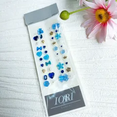 耳ツボジュエリー 40粒 GOLD系×blue💙 No.7