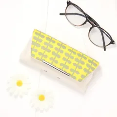 【lov.Y】ちょうどいいが見つかる★ セミハード シンプル眼鏡ケース 北欧柄 LOV 黄 受注生産 14日以内に発送