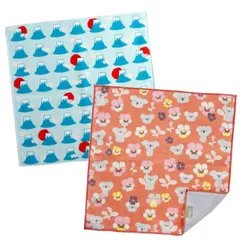 【富士山・ビオラとコアラ 2枚セット】今治うまれのハンカチ 【+imaプラスイマハンカチ】【ポスト投函便】