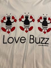 90s　希少　着丈長い　ロング　ビンテージ　ヴィンテージ　蜂ミツバチ　はちみつ　BUZZ　Art　アートｔ　ｔシャツ