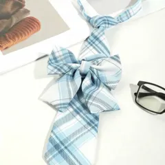 【韓国ガーリー】チェック柄ネクタイ＋リボンタイセット＊制服・推し活に✨ワンポイント 魔法学校 コスプレ ペンミ コンサート ライブ 結婚式 入学式 通学 スキズ セブチ トゥバ NCT エナプ ファッション