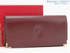 【新品同様】カルティエ　Cartier　マスト ドゥ カルティエ　インターナショナル ウォレット　二つ折り長財布　ボルドー　カーフレザー　L3000466