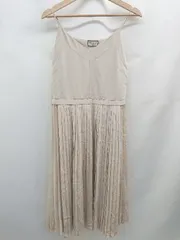 ◇ ⊂ ダイアグラム シンプル系 ノースリーブ 膝下丈 キャミソール風ワンピース サイズ36 ライトブラウン系 レディース E  【1507160023782】