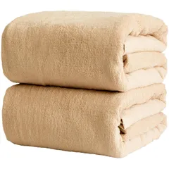 新品 トランパラン 業務用バスタオル 200cm 大判バスタオル(ライトブラウン) 同色2枚セット 200×100cm