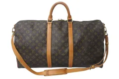 LOUIS VUITTON ルイヴィトン キーポルバンドリエール55 M41414 モノグラム PVC ヌメ革 ブラウン 美品 中古 4b001248