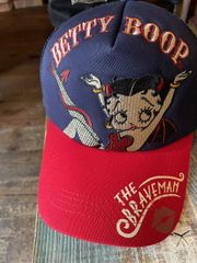 ブレイブマン ベティブープ BBB-2362 ツイルメッシュキャップ ネイビー色 BRAVE MAN BETTY BOOP 帽子ベティちゃん メンズ