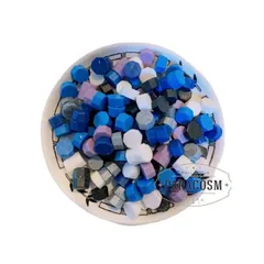 銀河　ブルー＆黒 mixシーリングワックス（約125粒）40ｇ　シーリングスタンプ　レター　封筒　招待状　結婚式　ギフトボックス　DIY用