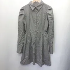 ◇ clear 長袖 ミニ丈 ワンピース サイズF グレー レディース E  【1407020010672】