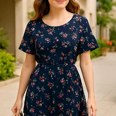 【着痩せ◎着るだけで華やか映え✨】イーハイフンワールドギャラリー＊花柄シャツワンピース＊ノーカラーワンピース＊半袖大人可愛いワンピース＊Mサイズ相当🌷