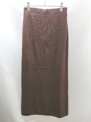 ◇ FREAK'S STORE ウェストゴム シンプル きれいめ　ニット ロング タイト スカート フリーサイズ ブラウン レディース E  【1303090016241】