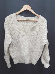 ◇ ⊇ apart by lowrys アパートバイ ローリーズ ケーブル編み キーネック 長袖 ニット セーター サイズF ライトベージュ系 レディース E  【1507230014283】