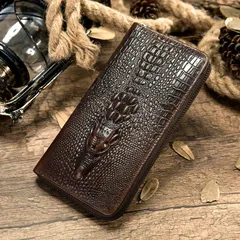 メンズウォレット レザーウォレット ビジネス ロングウォレットトラベル 耐久性 ワニ財布財布 ワニ柄財布メンズ 財布 本革 牛革 財布 メンズ アンティーク風 革財布 メンズ 長財布 財布 小銭入れ コイン入れ 革長財布 本革財布 メンズ財布