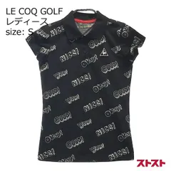 LE COQ GOLF ルコックゴルフ 半袖ポロシャツ 総柄 ブラック系 S [240001980589]#