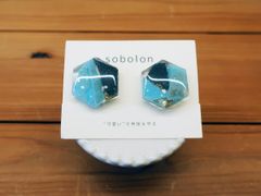 【sobolon / そぼろん】 earrings L -Hexagon- 1点物  /  イヤリング 六角形 ニッケルフリー