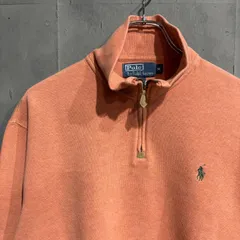 90〜00s Polo by Ralph Lauren  ハーフジップコットンニットセーター ライトオレンジ