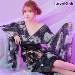 フリル着物ドレス 花柄シフォン ロング 豪華 帯 花魁 コスプレ ハロウィン キャバドレス