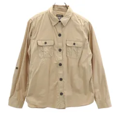 Eddie Bauer エディバウアー 長袖 コットンシャツ PM ベージュ アウトドア レディース 古着