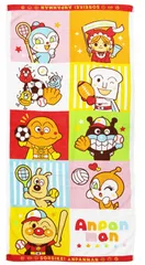 【特価セール】A-85521-11-R スポーツチャレンジ アンパンマン 約120×60cm ミックスカラー バスタオル Ori) Mon 楠橋紋織(Kusubashi