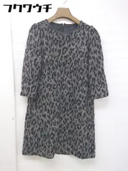 ◇ BEAMS LIGHTS ビームス ライツ 総柄 パイピング 長袖 膝丈 ワンピース サイズ38 グレージュ ブラック レディース  【中古】 【1111220010553】のサムネイル