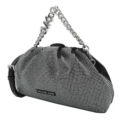 【新品】マイケルコース バッグ ショルダーバッグ MICHAEL KORS NOLA クリスタル ウォッシュドデニム スモール クロスボディ 3WAY 斜め掛け 35T4S7NC0C BLACK (ブラック) アウトレット レディース 送料無料