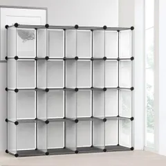 【数量限定】整理整頓 収納便利 (マットホワイト 省スペース 耐久性 多用途 組み立て式 大容量 整理棚 衣類収納ボックス 16ボックス) オープンラック 収納ボックス 収納ラックおもちゃの収納 収納棚 本棚 Vacplus