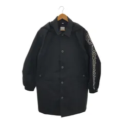 BURBERRY　LONDON　バーバリーロンドン　1750-226　スリーブロゴプリント　ナイロンコート　ロングコート　フード付　Mサイズ　白タグ　ブラックのサムネイル