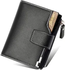 FairyPomu 財布 2つ折り 二つ折り財布 カードケース コンパクト ミニ財布 小銭入れ メンズ 軽量 小さめ カジュアル プレゼント 通勤 通学 実用的(ブラック)