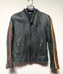 黒*猫様 美品　Schott　クラシックレーサー　牛革　ダメージ加工　ライダース 黒*猫様 美品 Schott クラシックレーサー 牛革 ダメージ加工
