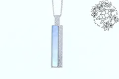 ペンダントトップ　シェル　ロングバー　ブルー　サージカルステンレス　アレルギー対応　金属アレルギー　ハワイアンジュエリー　ハワジュ　アクセサリー　ネックレス　チェーン別売り　貝殻　レディース　メンズ　ペア　誕生日　記念日　プレゼント　5,000円