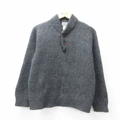 M/古着 エルエルビーン LLBEAN 長袖 セーター メンズ 00s 無地 ラムウール ヘンリーネック 濃グレー 25oct11 中古 ニット トップス