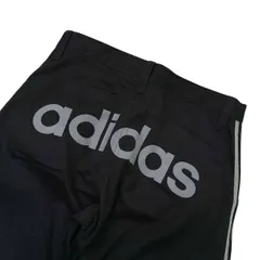 adidas アディダス BIGロゴ ライン スラックスパンツ M/ブラック/3本線