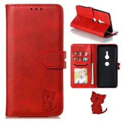 【新着商品】スマイルネコ 笑顔猫ちゃん カード3枚収納 ベルトマグネット 横置きスタンド機能 財布型 PUレザー caseカバー 指紋防止 防水 SOV37 かわいい SO-03K ねこ 薄型 xz2 軽量 Xperia 防水 Xperia ノート型 全面保護