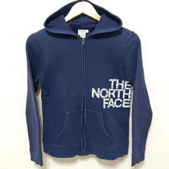 ビッグロゴがおしゃれ◎【THE NORTH FACE】ザ ノース フェイス パーカー ビッグロゴ ブランド プリント フーディ ジップアップ  トップス スウェット ネイビー レディース サイズM/M28354ja